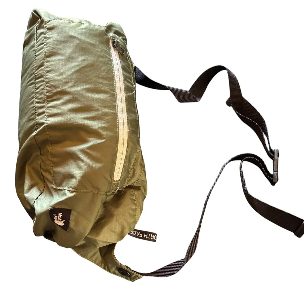 North Face Fanorak Anorak Mens L Green Windbreaker Fanny Pack Hiking Packable